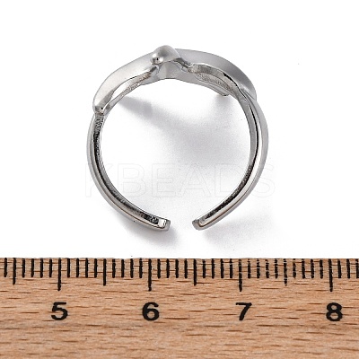 Stafish 304 Stainless Steel Open Cuff Rings for Women RJEW-F174-01P-1