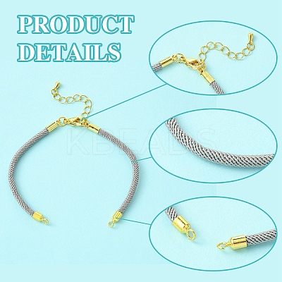 12Pcs 6 Colors Nylon Cords Bracelet Makings Fit for Connector Charms AJEW-YW0001-42-1