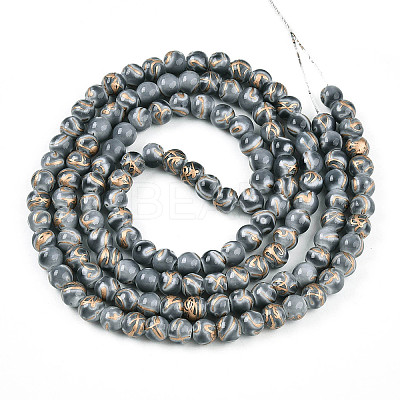 Baking Paint Glass Beads Strands DGLA-N010-6mm-09-1