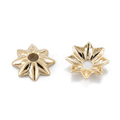 Multi-Petal Brass Bead Caps KK-D063-17G-1