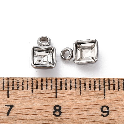 304 Stainless Steel Rhinestone Pendants STAS-B090-02P-09-1