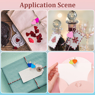 80Pcs 10 Colors Wooden Clips Tacks DIY-CP0012-83-1