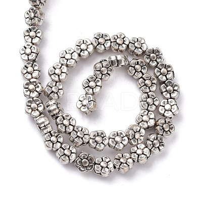 Tibetan Style Flower Alloy Bead Strands TIBEB-O007-01-NR-1