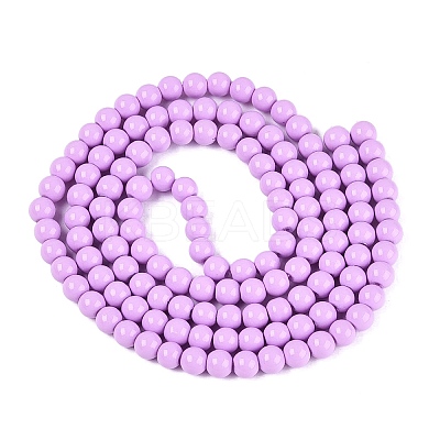 Painted Glass Bead Strands X-DGLA-S071-6mm-B38-1