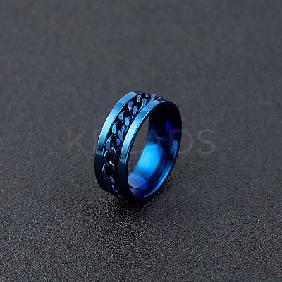 304 Stainless Steel Rotatable Chain Finger Rings for Men FS-WG60CA3-42-1