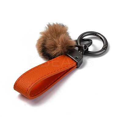 Plush & Imitation Leather Keychain KEYC-K023-01B-03-1