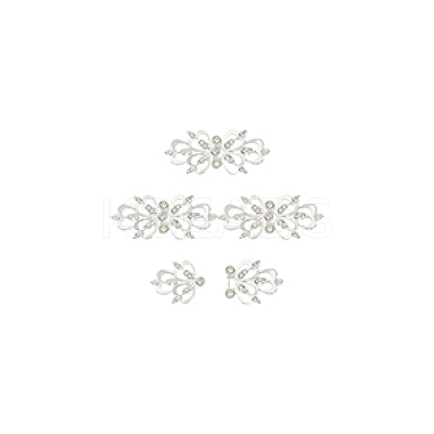 4Pcs Zinc Alloy Rhinestone Snap Lock Clasps FIND-FG0003-45B-1