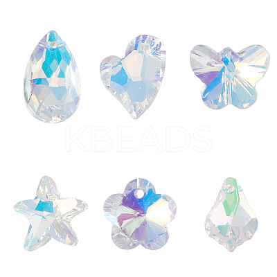 60Pcs 6 Styles Glass Charms GLAA-GO0001-24-1