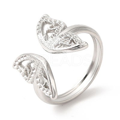 Non-Tarnish 201 Stainless Steel Open Cuff Ring RJEW-E063-43P-1