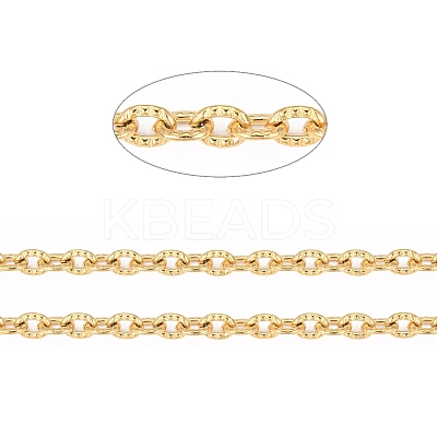 3.28 Feet Ion Plating(IP) 304 Stainless Steel Textured Cable Chains X-CHS-H012-01G-1