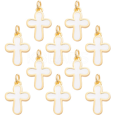 10Pcs Brass Enamel Pendants KK-BBC0029-22-1