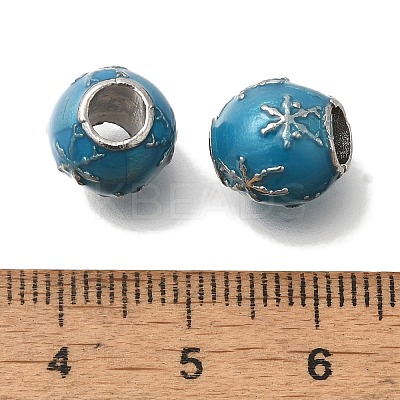 Rack Plating Alloy European Beads FIND-H005-08P-01-1