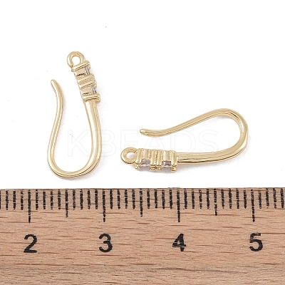 Brass Micro Pave Cubic Zirconia Earring Hooks KK-U008-12G-1