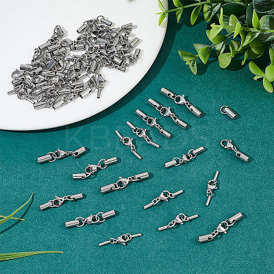 50 Sets 5 Styles 304 Stainless Steel Lobster Claw Clasps STAS-UN0042-01-1