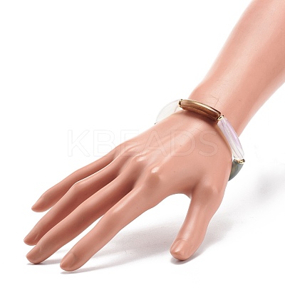 Acrylic Curved Tube Beaded Stretch Bracelet for Women BJEW-JB08374-1