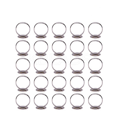 Brass Pad Ring Bases KK-PH0001-15S-1