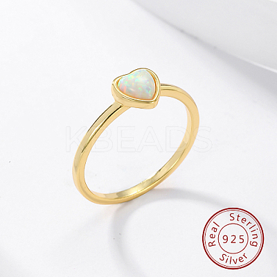 Honeydew Synthetic Opal Heart Finger Ring FM4105-5-1