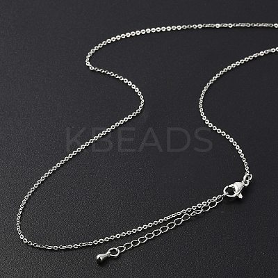 Brass Rolo Chains Necklaces for Women NJEW-D302-43P-1