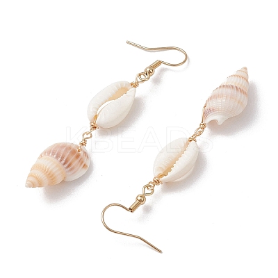 304 Stainless Steel Shell Shape Dangle Earrings EJEW-JE06265-02-1