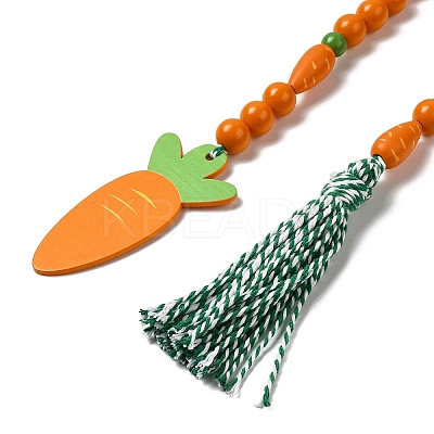 Wood Beaded Garland Hanging Ornament HJEW-A007-01B-1