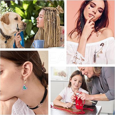 8Pcs 8 Style Rainbow & Cloud & Heart Enamel Dangle Leverback Earrings for Women HJEW-NB0001-35-1