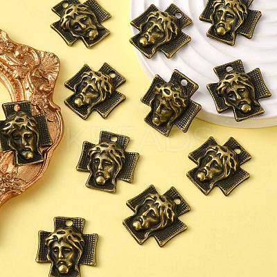Tibetan Style Alloy Cross with Jesus Alloy Pendants for Easter Jewelry LS-K0P62071-1