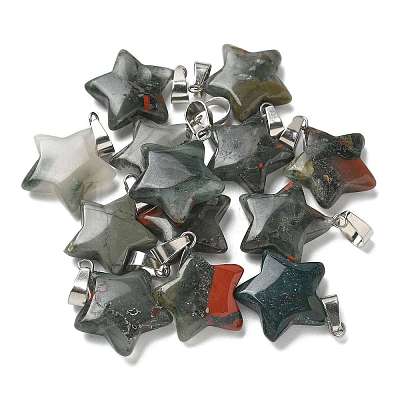Natural Bloodstone Pendants G-B127-12P-13-1