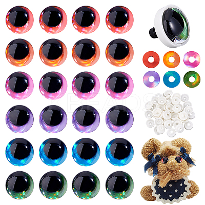 48Pcs 6 Colors Resin Safety Craft Eye DIY-PH0030-99B-1