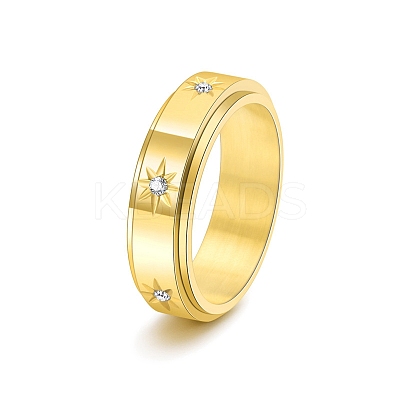 Rotatable Stainless Steel Finger Ring PW-WGC6D1D-28-1