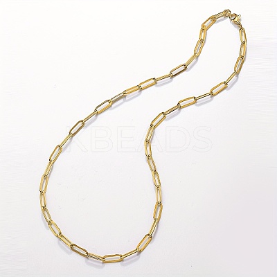 201 Stainless Steel Minimalist Paperclip Chain Necklaces for Women PQ9782-1