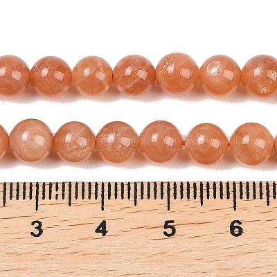 Natural Sunstone Beads Strands G-G342-A02-7mm-1