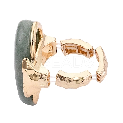 Natural Green Aventurine Stretch Finger Rings RJEW-N055-01C-1