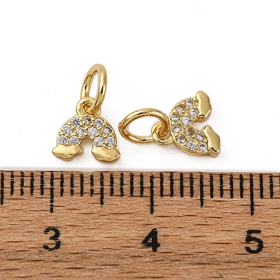Brass Micro Pave Cubic Zirconia Pendants KK-P308-40G-1