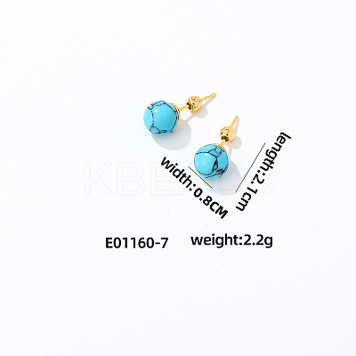 Handmade Fashion Gemstone Stainless Steel Bead Earrings Accessories for Autumn/Winter VH6205-6-1