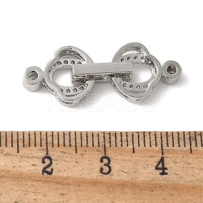 Brass Pave Clear Cubic Zirconia Fold Over Clasps KK-M320-21P-1