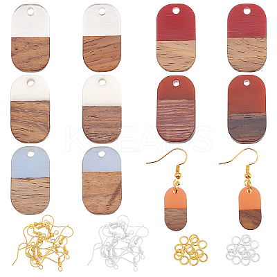 DIY Walnut Wooden Dangle Earring Making Kits DIY-OC0006-79-1