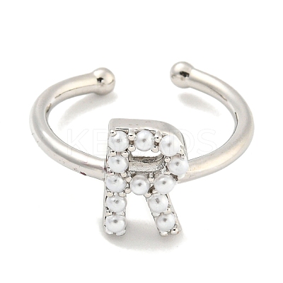 Rack Plating Brass Open Cuff Rings for Women RJEW-F162-01P-R-1