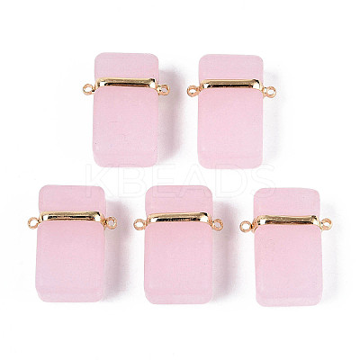 Glass Rectangle Links Connector Charms GLAA-T023-42B-1