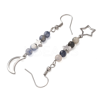 Natural Mixed Stone Dangle Earring EJEW-JE05934-1