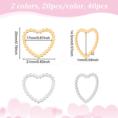 40Pcs 2 Colors 201 Stainless Steel Linking Rings STAS-UN0062-08-1