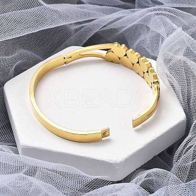 Ion Plating(IP) 304 Stainless Steel Hinged Bangles for Women BJEW-A011-19G-1