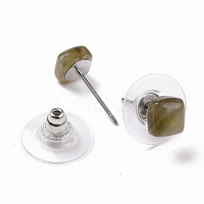 Gemstone Ear Studs EJEW-K091-01P-1