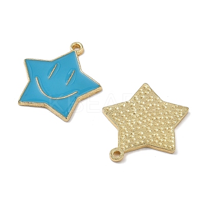 12Pcs 6 Colors Alloy Enamel Pendants ENAM-FP0001-75-1