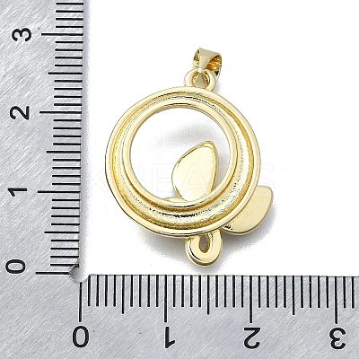 Brass Micro Pave Clear Cubic Zirconia Pendants KK-V010-17G-1