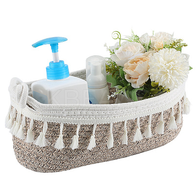 Cotton Rope Woven Storage Basket AJEW-WH20020-153C-1
