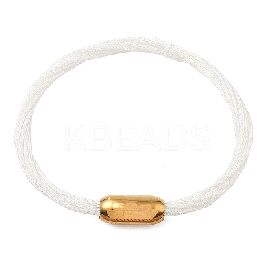 304 Stainless Steel with Polyester Metallic Cord Bracelets for Women BJEW-Z145-01G-32-1