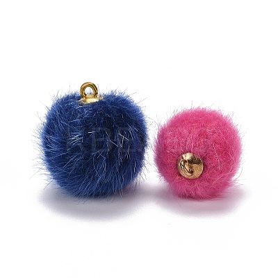 Faux Mink Fur Covered Pendants WOVE-MSMC003-04-1