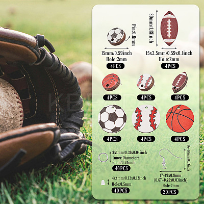 DIY Sport Theme Earring Making Kit DIY-TA0006-10-1