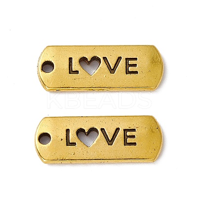 Tibetan Style Alloy Rectangle with Word Love Pendants LS-TIBEP-Q043-069AG-RS-1