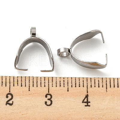 Non-Tarnish 201 Stainless Steel Pendant Pinch Bails STAS-Q310-02P-1